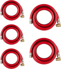 5 Pack Foskan 6FT Red PVC Dishwasher Hose With 3/8" Comp x 3/8" MIP Brass 90 Degree Elbow,Flexible Water Line Connector for Standard Dishwashers （6FT）