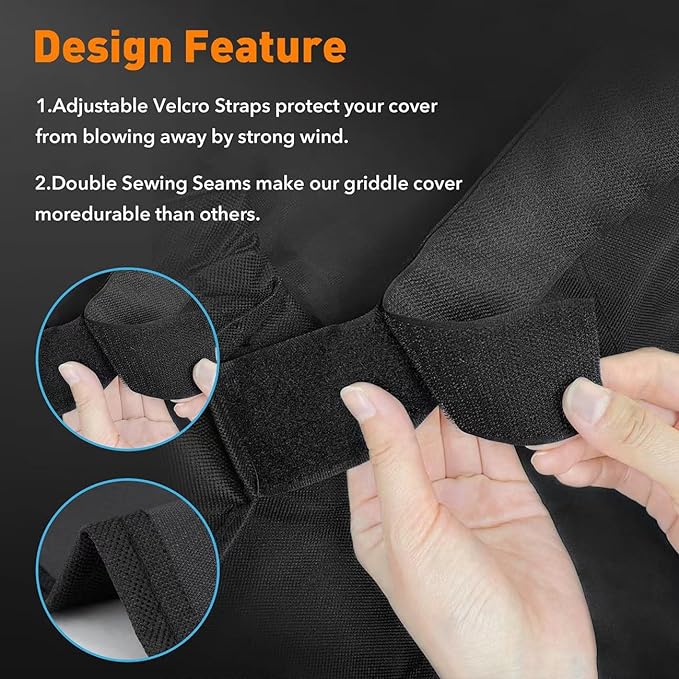 Heavy Duty 600D Polyester Cover compatible with Blackstone 36 inches 5482 Griddle Cooking Station with Hood,also compatible with Blackstone 28 inch XL,Outdoor Flat Top Gas Grill Cover with Straps