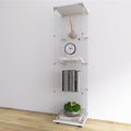 4-Shelf Glass Display Cabinet, Floor Standing Curio Bookshelf with Door & Locks, Toys & Trophy Display Case, for Living Room, Kitchen, Bedroom, Exhibition Hall (White)