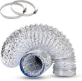 Dryer Vent Hose 4 Inch x 3FT - Flexible Aluminum Dryer Hose with 2 Clamps - Heavy-Duty 6-Layer Dryer Vent Hose for Tight Spaces, HVAC, Bathroom, and Kitchen Exhaust Ventilation
