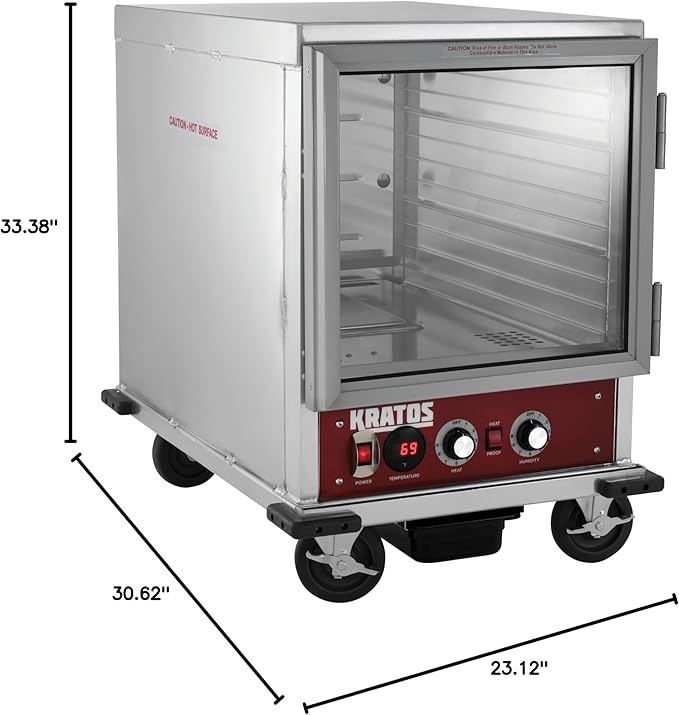 Kratos Half Size Commercial Insulated Holding and Proofing Cabinet, Holds 12 Full Size Sheet Pans, 120V, 1440W (28W-155)