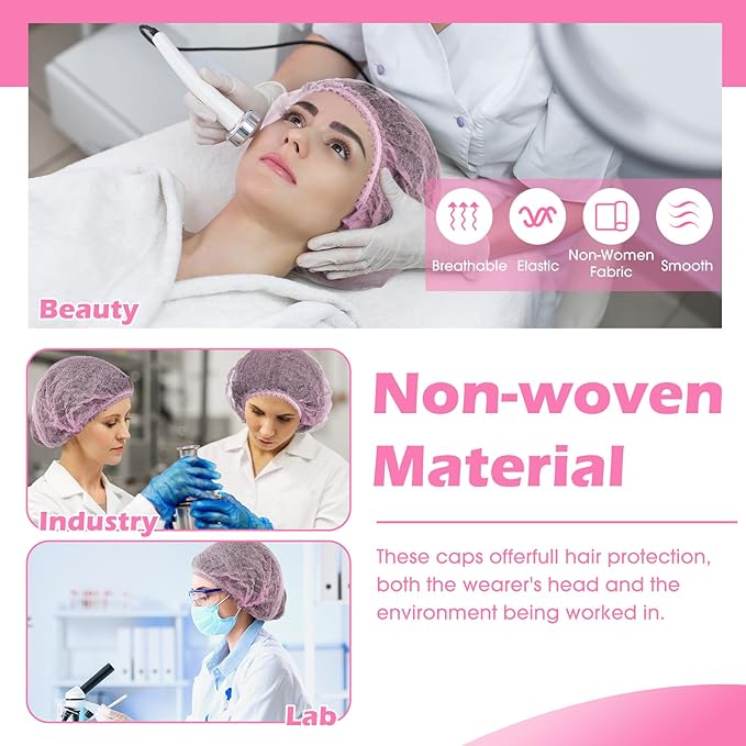 Yahenda 2000 Pcs Disposable Hair Nets Bulk 21 Inch Non Woven Bouffant Caps for Food Service Cooking Medical Salon Spa Beauty