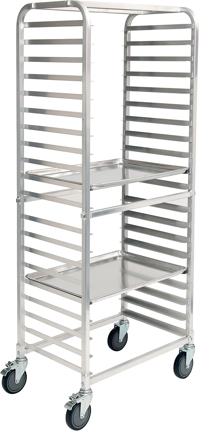 Winco Aluminum Sheet Pan/Bun Rack, 3" Spacing, Side Loading, 20 Tier