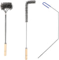 3 Pcs Fryer Cleaning Tools - L Shaped Stainless Steel Bristles Deep Cleaning Brush and Rod for Restaurant Air Fryer