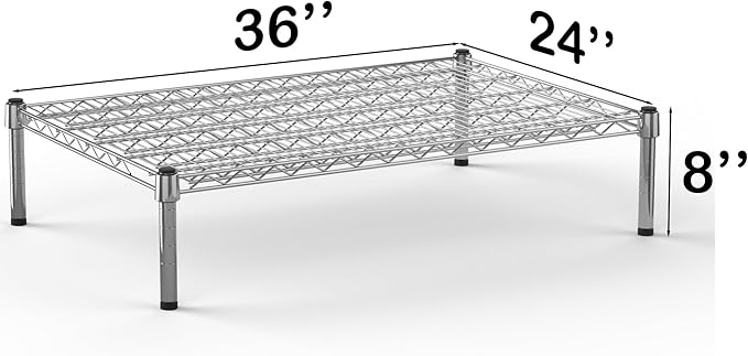24''W x 36''L x 8''H Chrome Plated Wire Dunnage Rack | Off The Floor Storage