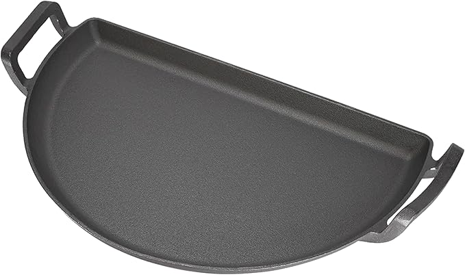 SnS Grills Slow ‘N Sear Cast Iron Drip 'N Griddle Pan 22", 3-in-1 Versatile Grill Accessory for Searing, Griddle and Drippings - Fits Weber & Similar 22” Kettle Grills