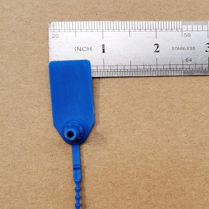Plastic Security Seals 9.84" Tamper Proof Self Locking Security Tags Pull-Tite Signage Ties Numbered Pack of 100 PCS Navy Blue