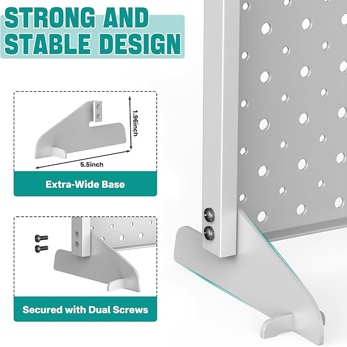 EVERHANGER Metal Pegboard Display Stand, Freestanding Tabletop Pegboard Display for Craft Shows & Fairs, 12"X16", 4pcs Gray