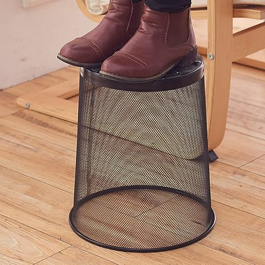 Mesh Trash Can 10-Pack,6 Gal Black Office Trash Can for Near Desk,Wide Open Top & Thickened Metal Wire Wastebaskets,Black Mesh Trash Cans for office,Recycling Garbage Container Bin for Home,School