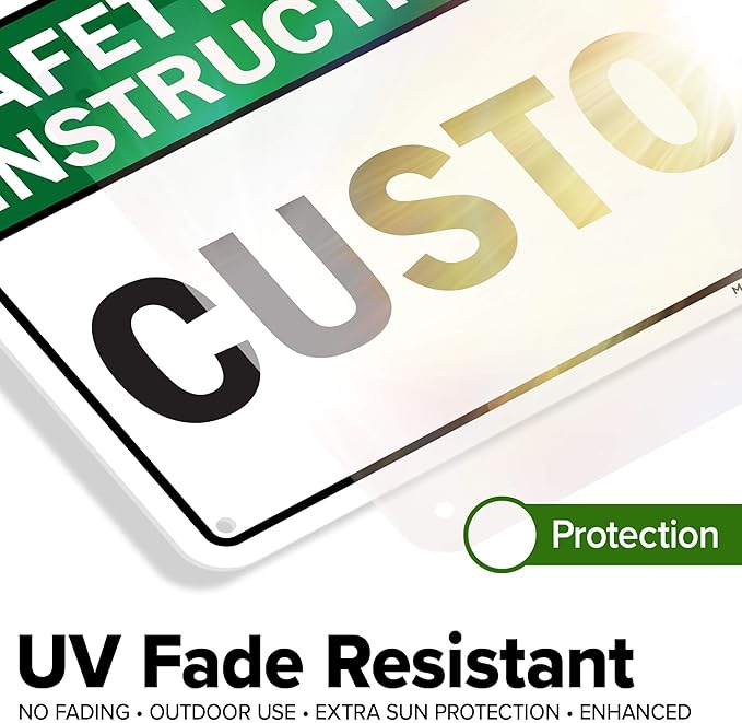 Custom Safety Instructions Sign, Ansi Sign, Osha Compliant, 7x10 Inches, 55 mil thick HDPE (high density polyethylene), Made in USA by My Sign Center