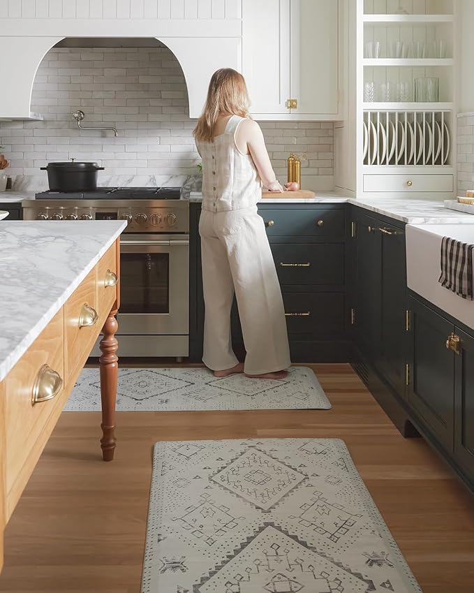 House of Noa Nama Standing Mat – Anti-Fatigue Cushioned Kitchen Mats for Floor | Ergonomic Bounce-Back Foam Kitchen Mats | Anti-Fatigue Mats for Kitchen & Standing | Ula Avalon | 22" x 72"