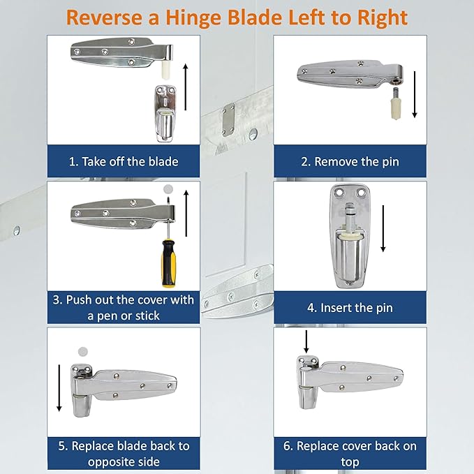 Kason 1245-187-54 Reversible Cam-Rise Hinge Chrome Finish for Freezer/Cooler/Refrigerator, 1245-202-54 (1-1/2" Offset)