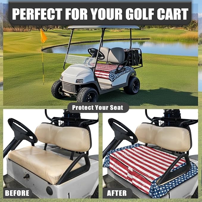 Golf Cart Seat Cushion Cover with Soft Microfiber Fabric and Waterproof Protection for Daily Use on Golf Carts