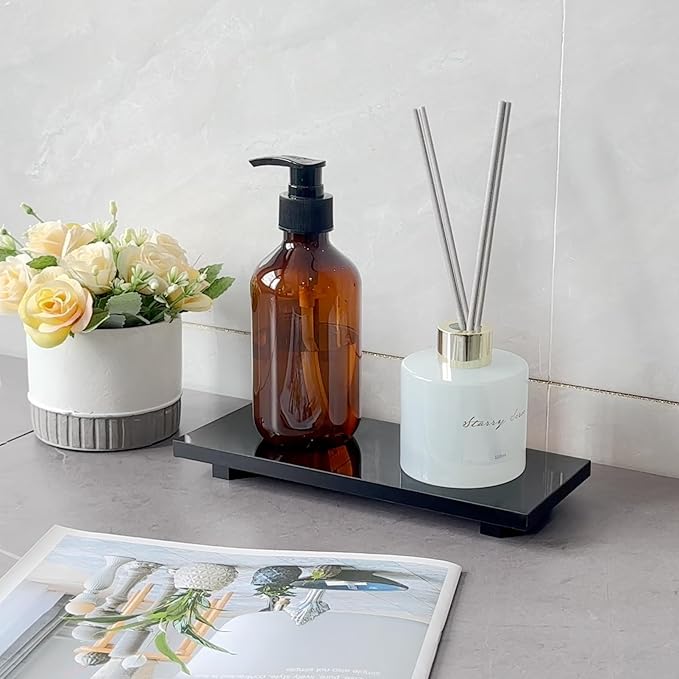 Pedestal Soap Stand Riser Counter, Kitchen Bathroom Soap Tray, Black