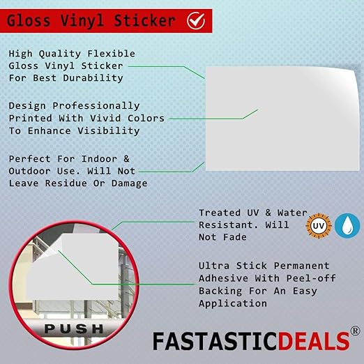 Fastasticdeals Flammable Keep Fire Away Style B Hazard Flammable Label Decal Sticker 7 Inches X 5 Inches