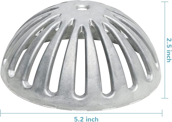3 Pack Floor Sink Strainer Floor Drain Strainer Heavy Duty Aluminum Dome Sink Drain Strainer Floor Drain Cover for Kitchen, Bar, Outdoor Garden or Bath 5-1/4" Diameter x 2-1/4"H