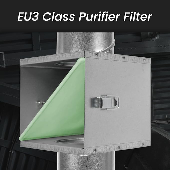 Repa Market 8" Duct Air Filter Box – Galvanized Steel Inline Dryer Filter Housing for Round Duct - EPDM Rubber Gaskets – Easily Serviceable Lint Trap – Intake Ventilation, Home Improvement