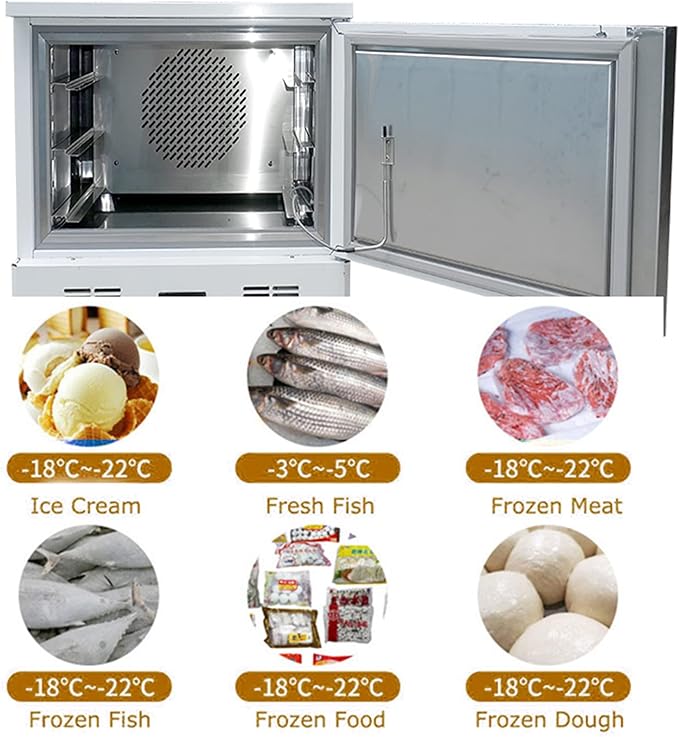 Kolice Commercial 3 Trays Blast Chiller, Blast Freezer, Shock Freezing Fridge, Batch Freezer for Bakery, Restaurant, Dessert, Household, etc