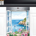 Dishwasher Magnet Cover Flower Ocean Beautiful Dishwasher Decorative Cover Front Dishwasher Door Cover Reuseable Dishwasher Cover Panel Decal for Kitchen Refrigerator Home Appliances 23" X 26"