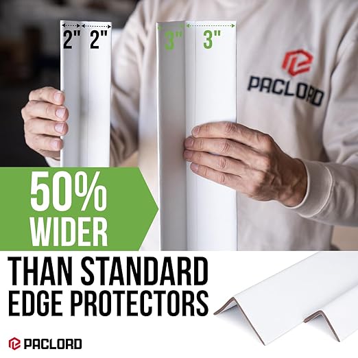 Extra-Wide 48" x 3" x 3" Reinforced Cardboard Edge Protectors (Pallet of 1580) – 0.16" Standard-Duty Thickness – Cardboard Edge Protectors for Shipping – American Quality Pallet Edge Protector