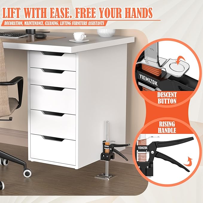 Labor-Saving Arm Jack Two-Piece Set for Wall Tile Positioning, Doors, Windows, Cabinets, Installation, Furniture Lift, Drywall Lift, Lift Tools (15.7) (Black, 14)