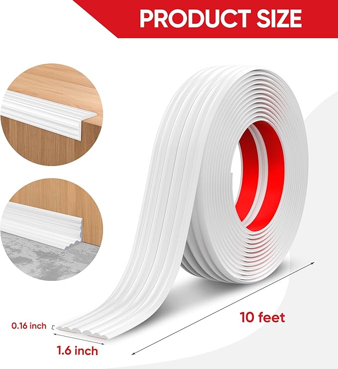 Wall Corner Protector Peel and Stick Wall Molding Trim Flexible Corner Guard Edge Protector Inside & Outside Corner Guard Strip for Wall Edge Ceiling Countertop