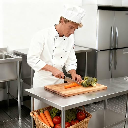 COOLCHEF Stainless Steel Work Table 30 x 72 Inch, NSF Commercial Prep Table with Undershelf, Heavy Duty Food Prep Workstation