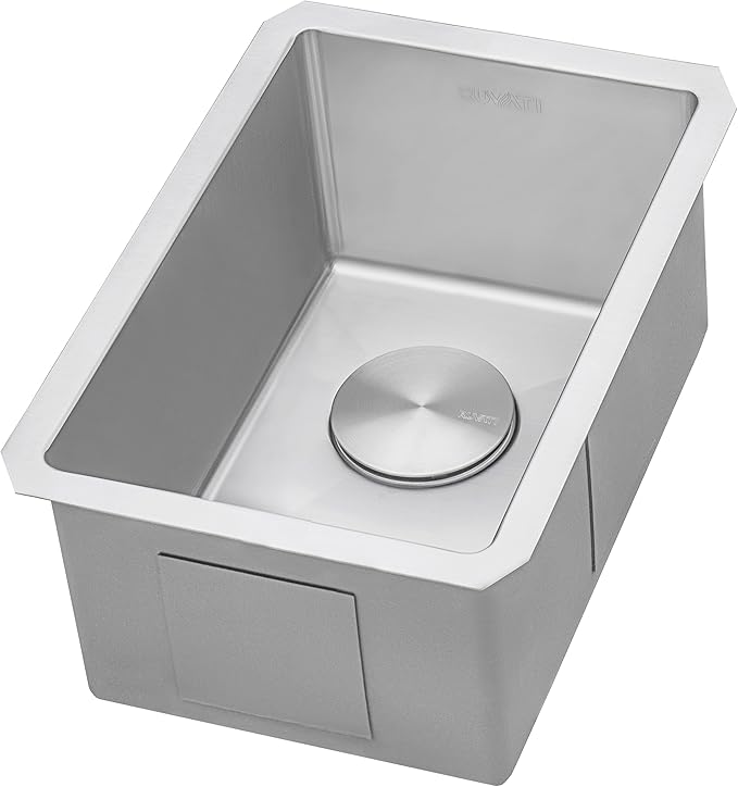 Ruvati 12 x 18 inch Rounded Corners Undermount Bar Prep Sink Tight Raduis - 16 Gauge Stainless Steel Bar Sink Single Bowl with Brushed Finish hides scratches, Easy-to-Clean Undermount Sinks - RVH7112