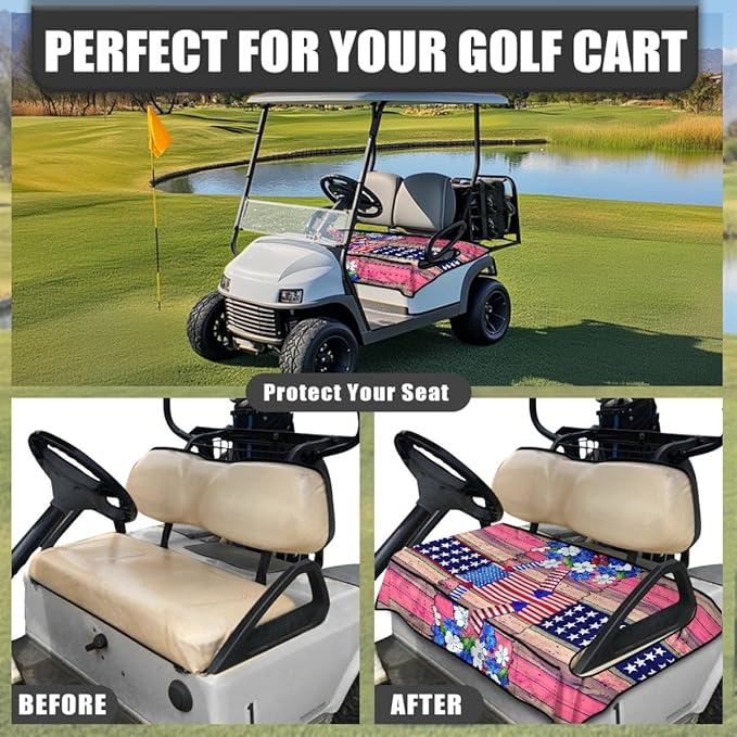 Golf Cart Seat Cover Cushion Designed to Reduce Moisture and Heat, Featuring Breathable Fabric and Waterproof Layer