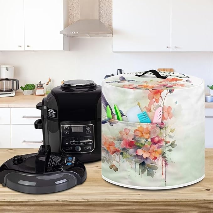 Hummingbird Flower Rice Cooker Air Fryer Dust-Proof Cover for Instant Pot Accessories 6 Qt Convenient Portable Blender Cover Dust Cover Cover for Air Fryer