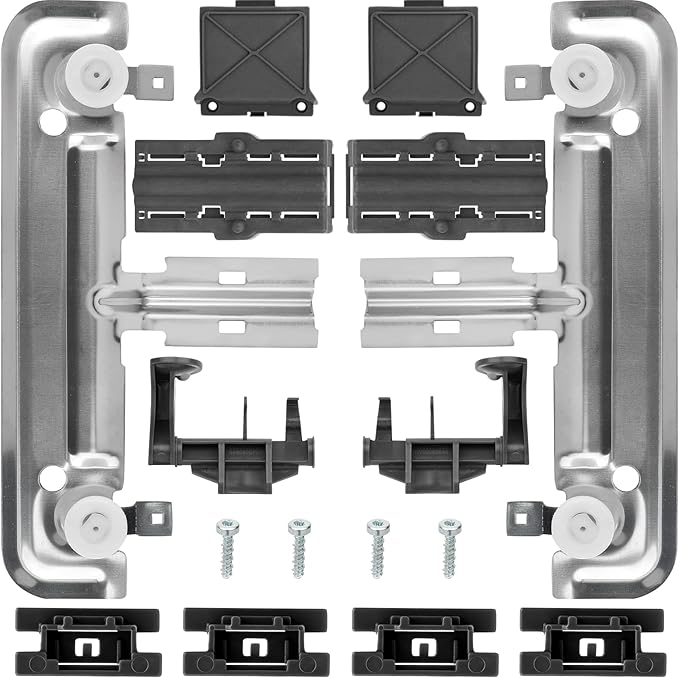 UPGRADED W10712395 Dishwasher Upper Rack Adjuster Kit - Compatible with Whirlpool Kenmore Kitchenaid Dishwasher - Replace W10350375 PS10065979 AP5957560, Fit for WDT730PAHZ0 WDT750SAHZ0 WDT970SAHZ0