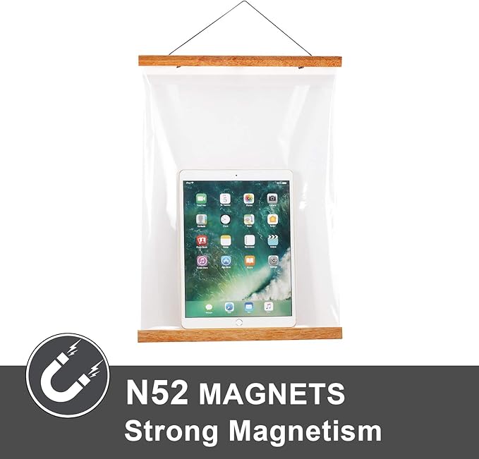 WITCOLOR Magnetic Poster Hanger Frame, 10x20 10x13 10x16 Light Wood Wooden Magnet Canvas Artwork Print Dowel Poster Hangers Frames Hanging Kit