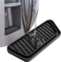 KindGa Refrigerator Drip Catcher Tray,Protector Ice and Water Dispenser Pan,Fridge Spills Water Pad Catch Basin for Drainage (Rectangular,Black)