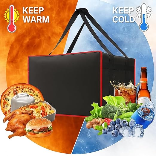 Bodaon Insulated Pizza Delivery Bags for Rideshare Delivery Drivers, 20"×20"×14" Large Thermal Food Carrier, Dashers Carry Warmer Package, Grocery Catering Supplies, Hot Pizza Carrier Insulated Bags