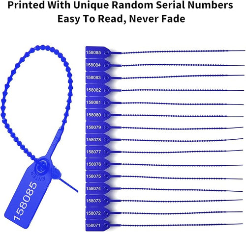 1000 Plastic Tamper Seals Fire Extinguisher Tags Numbered Zip Ties Pull Tite Security Tags Disposable Self-Locking Safety Ties (Dark Blue)