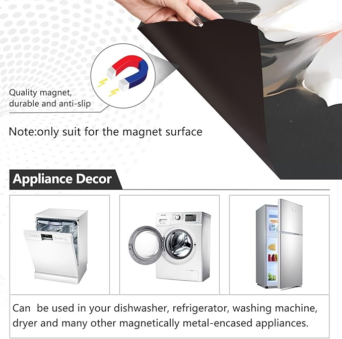 senya Dishwasher Magnet Cover Panel for The Front Pure White Flowers Dish Washer Door Sticker
