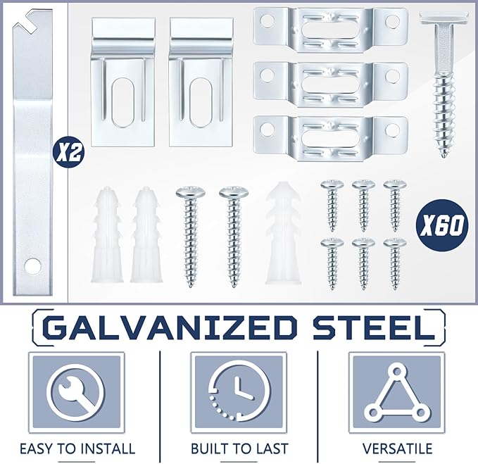 60 Set Frame Lock Security Hanging Kits T-Screw Security Artwork Picture Hangers with T-Head Screws and 1 Hanging Clamp Wrenches for Museums Art Galleries Hotels, Supports up to 15 Pounds