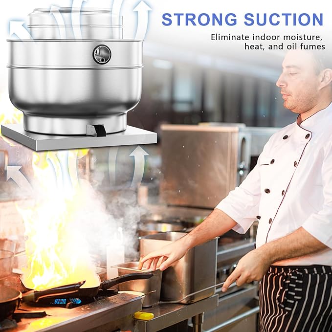 Restaurant Hood Grease Rated Exhaust Fan-Direct Drive Centrifugal Upblast Exhaust Fan 1.5HP 110 Volt Single Phase Motor 5000 CFM