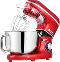 Kitchen in the box Stand Mixer, 6.5QT 660W Kitchen Electric Mixer, 6-Speed Tilt-Head Food Mixer with Dough Hook, Wire Whip and Beater (Red)