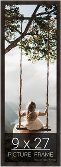 wallsthatspeak 9x27 Espresso Brown Picture Frame for Puzzles Posters Photos or Artwork