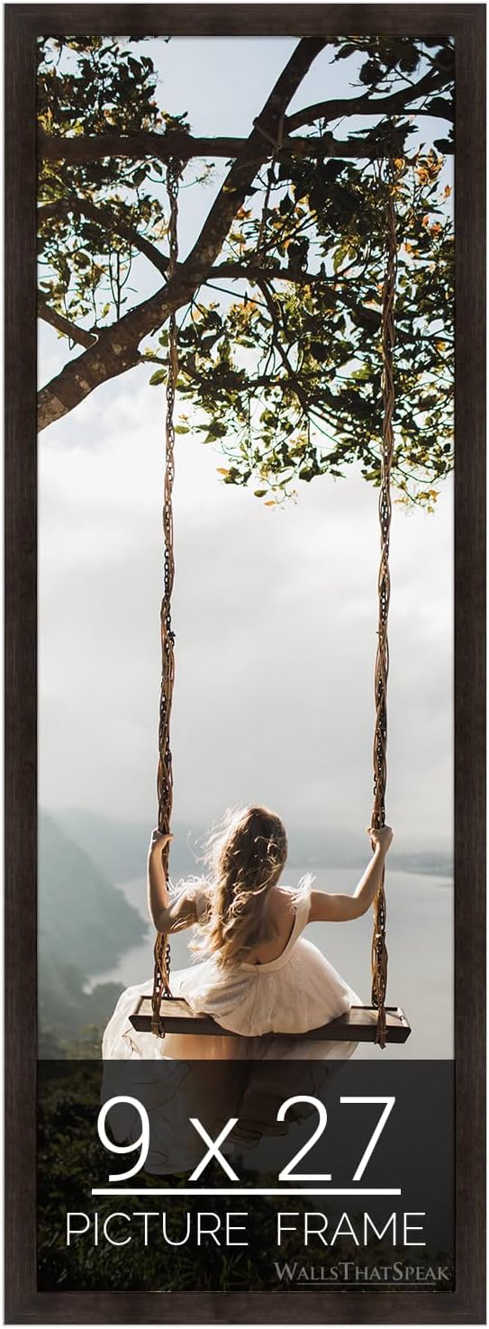 wallsthatspeak 9x27 Espresso Brown Picture Frame for Puzzles Posters Photos or Artwork