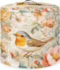 TODIYADDU Soft Floral Bird Pressure Cooker Cover with Handle Fashion Kitchen Appliance Dust Covers for Instant Pot Portable Air Fryer Dust Cover Round Protective Cover Bag Trendy Home Decor Gifts, S