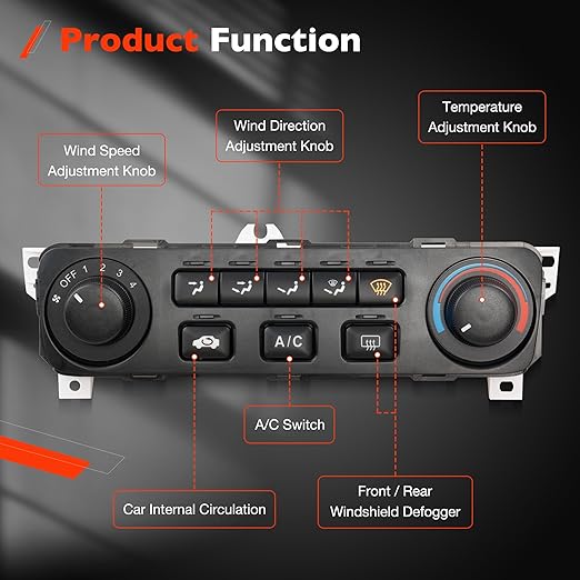 Climate Control Module A/C Heater Air Conditioning Panel Compatible with 2001-2002 Honda Accord Replace# 79600-S84-A21ZA