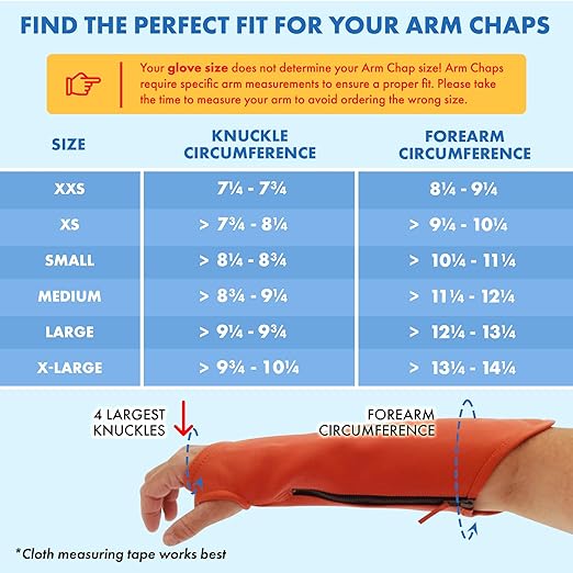 Arm Chaps Extended Elbow Leather Arm Guard - Arm Sleeve Protectors for Thin Skin and Bruising, Scratches & Cuts - Protective Arm Sleeve for Any Age- Left & Right Form-Fitting - Orange(1Pair/Medium).