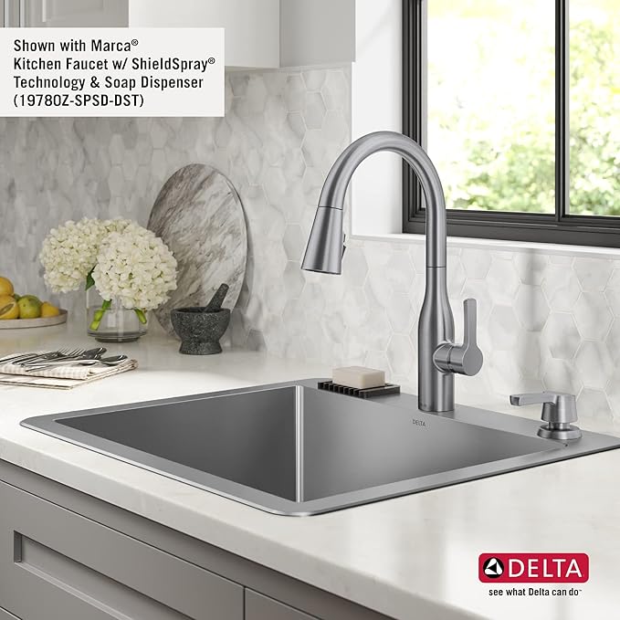 DELTA FAUCET Delta Marca 25 Inch Drop-In Undermount Stainless Steel Single Bowl Kitchen Sink with Accessories