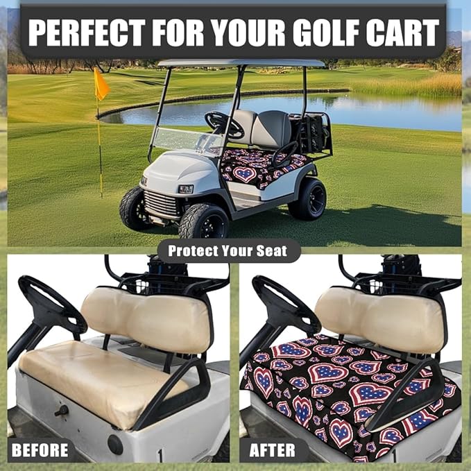Golf Cart Seat Cover Cushion Featuring Soft Towel Fabric, Waterproof Layer and Secure Fit for Comfortable Daily Outdoor Use