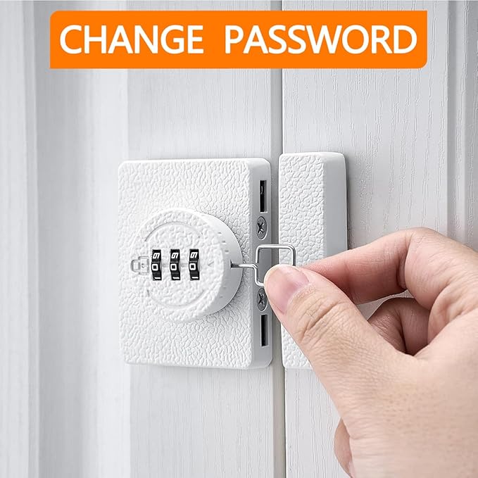 White Cabinet Lock,3 Digit Password Keyless,Anti Pry Mechanical Password Lock,Protect Privacy,for Drawer,Cabinets,Locker, Closet,Windows,Sliding Door,Bathroom,and Garden