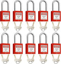 SAFBY Lockout Tagout Locks, Safety Padlock, Keyed Differently Loto Safety Padlocks for Lock Out Tag Out Kits Station (Red 1-10)
