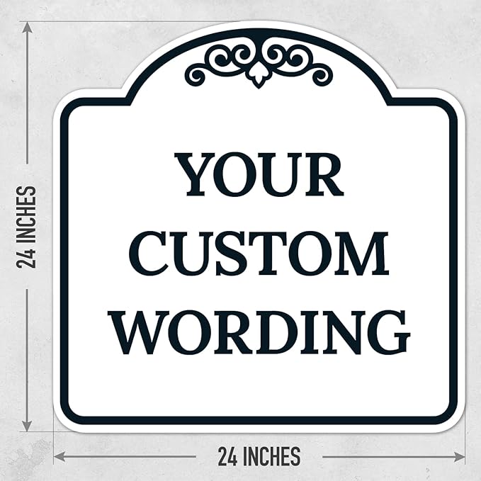 Custom Decorative Sign, Personalized Metal Sign for Business, Driveway, Home, Airbnb, Office Door Plaque,Black Border Sign, 24x24 Inches, ACM, Fade Resistant, Made in USA by Sigo Signs