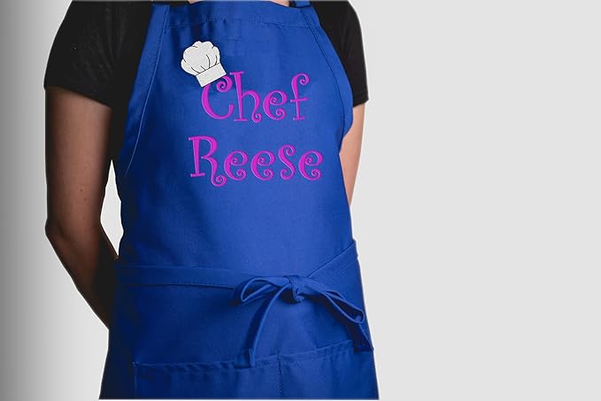 Made in the USA Personalized Embroidered Premium Adult Apron for Men Women Fathers Mothers Day Kitchen BBQ Grilling Gift